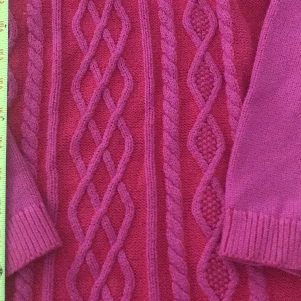 Tommy Hilfiger Pink and Red Cable Knit Sweater Dress